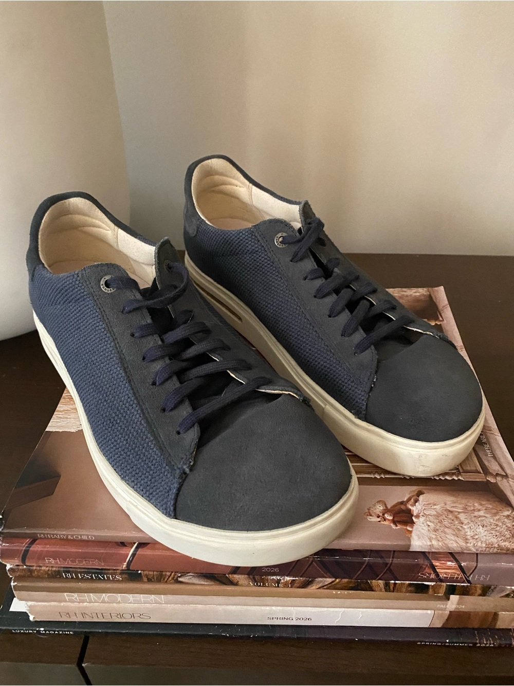 BIRKENSTOCK Bend Low Men's Casual Navy Suede/Canvas Sneakers